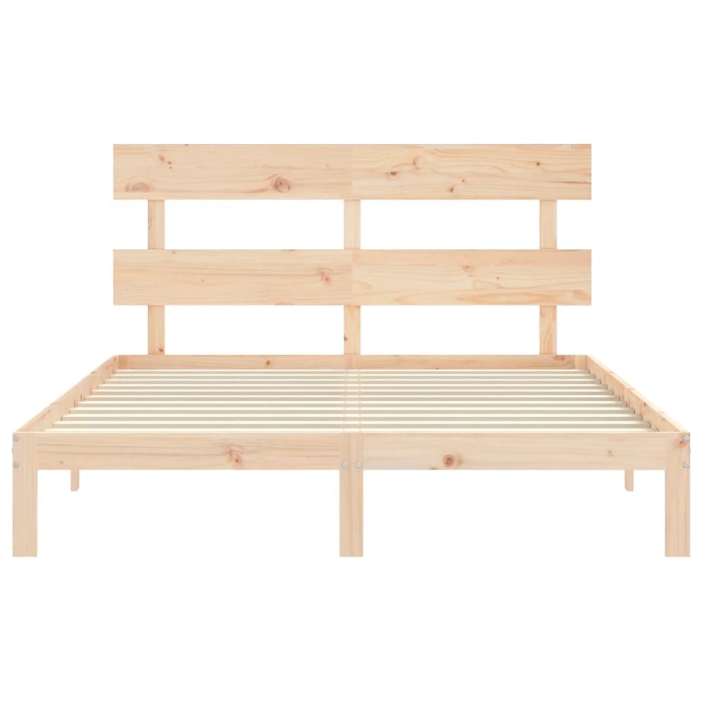 vidaXL Bed Frame without Mattress King Size Solid Wood Pine