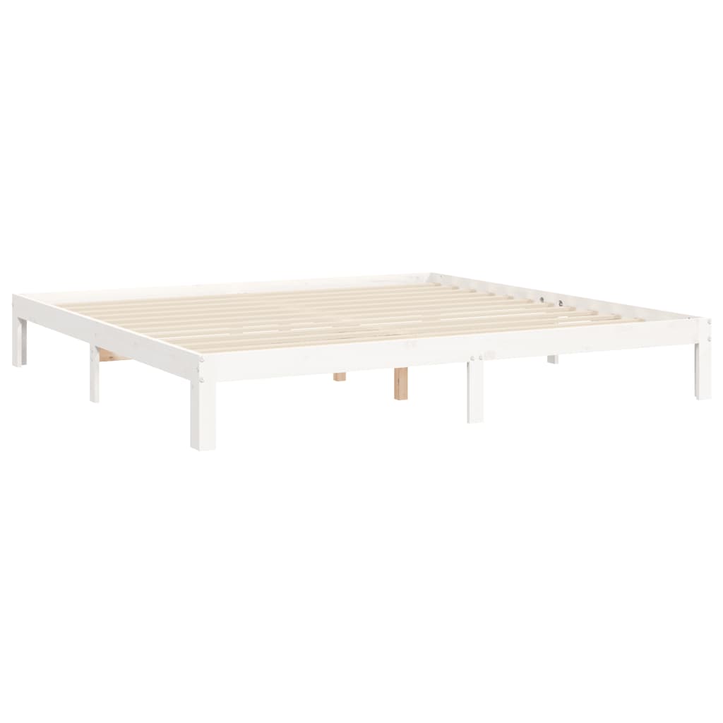 Bed Frame without Mattress White 160x200 cm Solid Wood Pine
