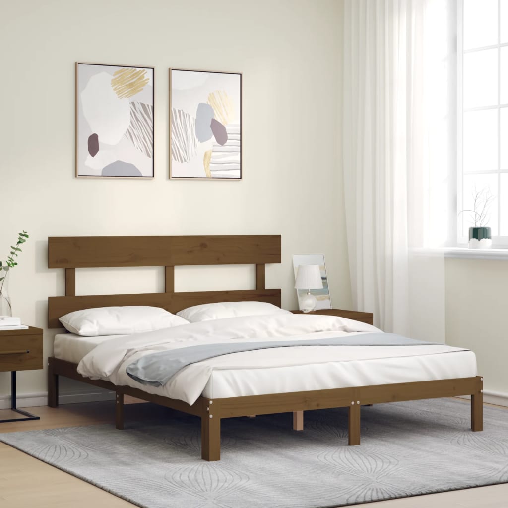 vidaXL Bed Frame without Mattress Honey Brown 160x200 cm Solid Wood Pine