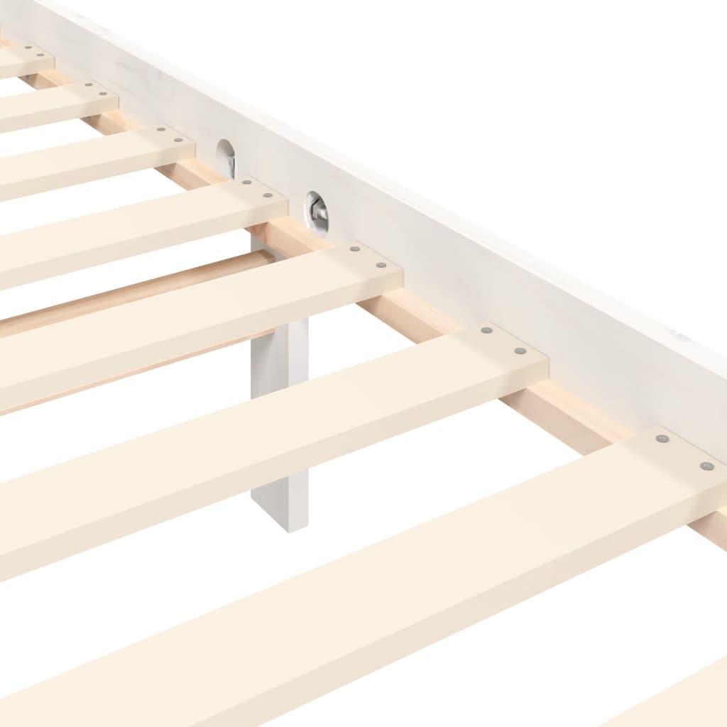 vidaXL Bed Frame without Mattress White Single Solid Wood Pine