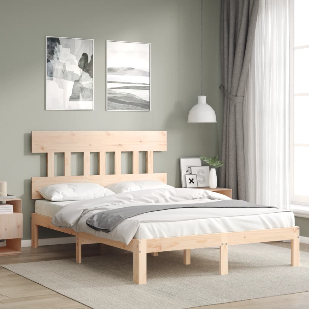 Bed Frame without Mattress Small Double Solid Wood Pine