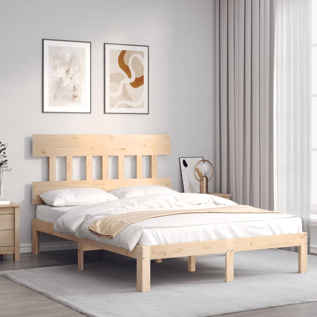 vidaXL Bed Frame without Mattress 140x190 cm Solid Wood Pine