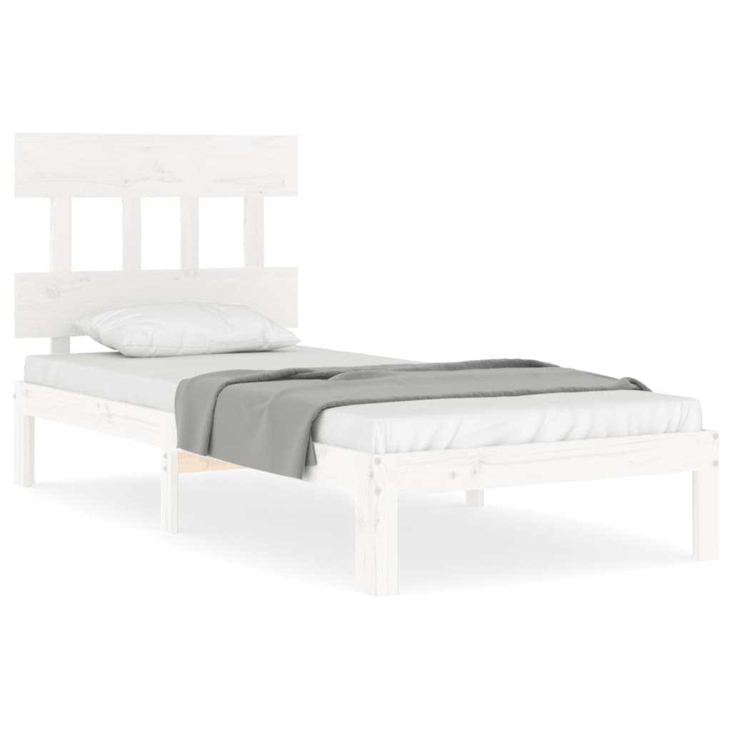 vidaXL Bed Frame without Mattress White 90x200 cm Solid Wood Pine