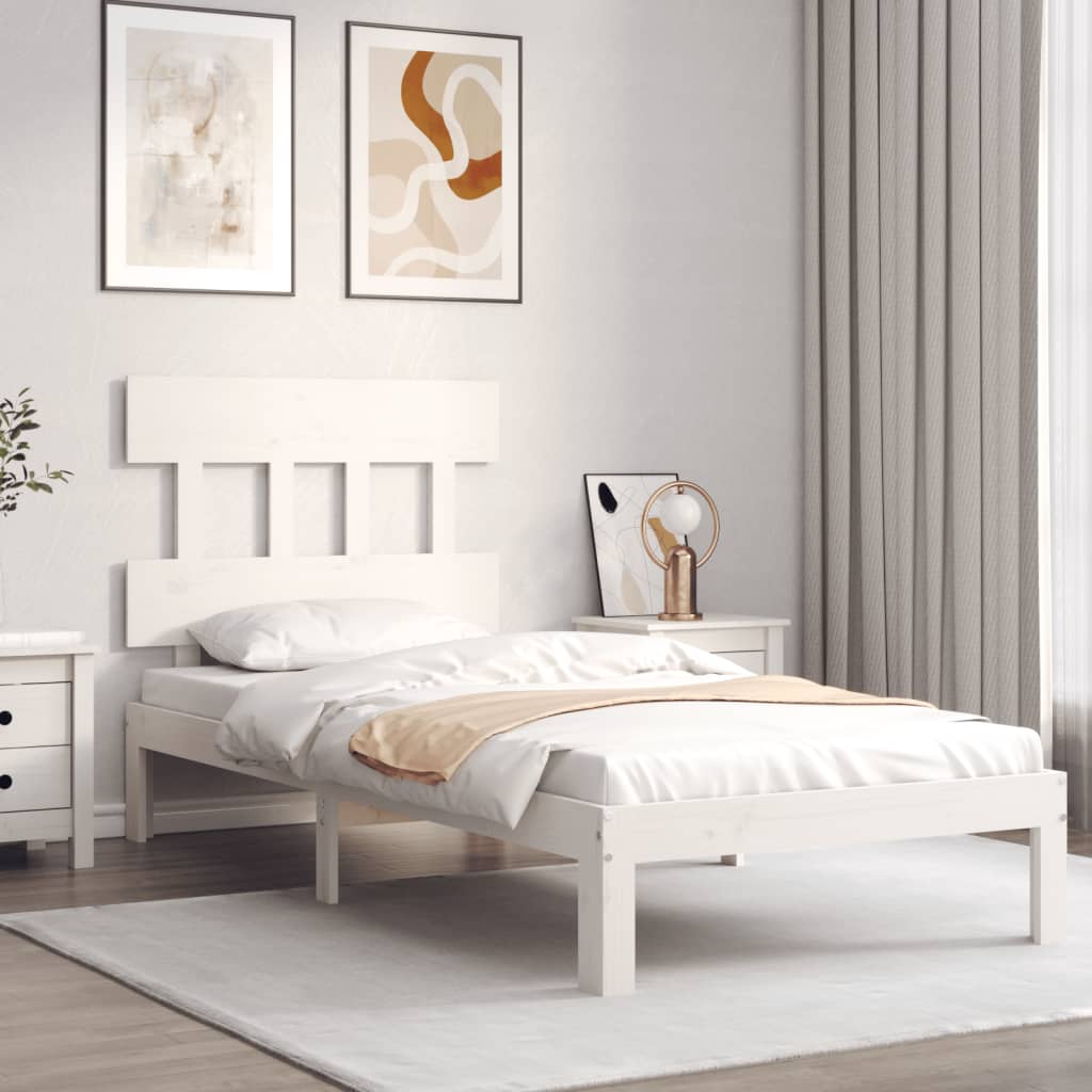 vidaXL Bed Frame without Mattress White 90x200 cm Solid Wood Pine