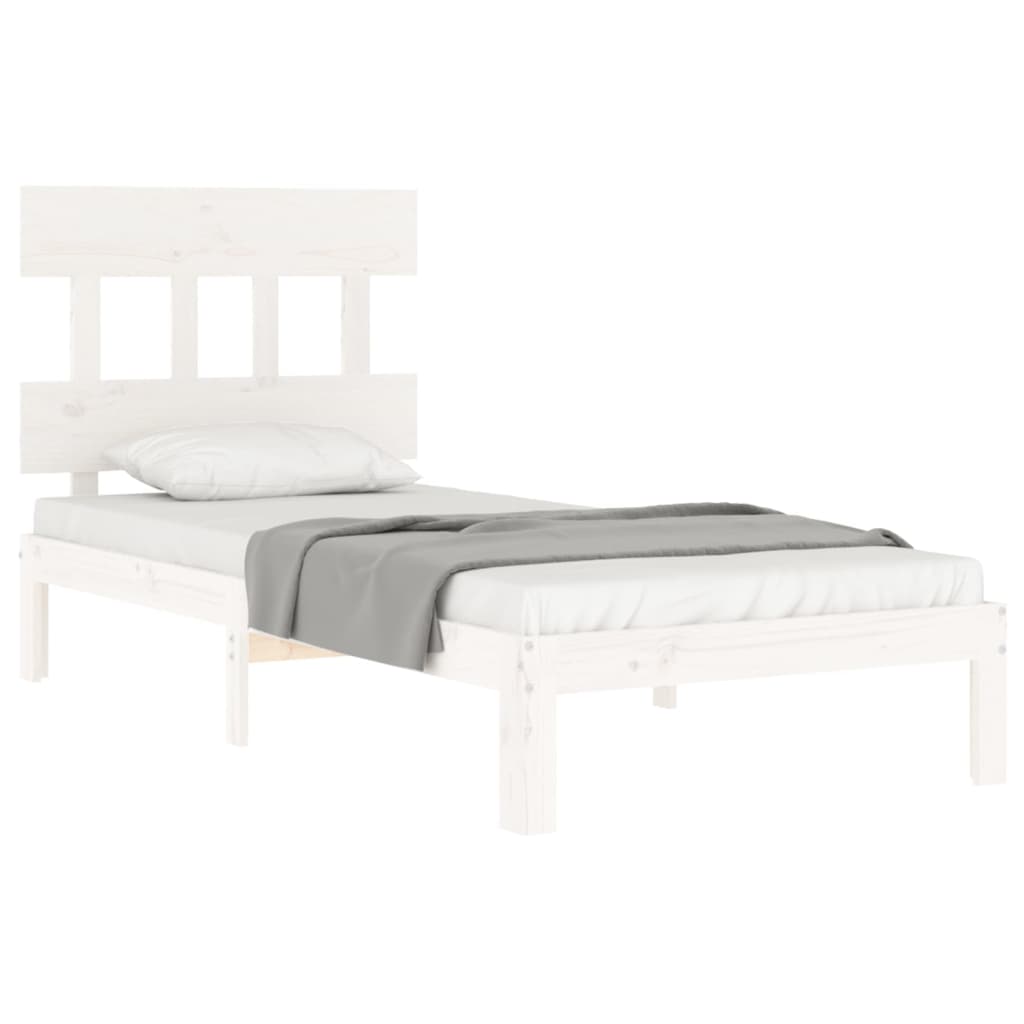 vidaXL Bed Frame without Mattress White 90x200 cm Solid Wood Pine