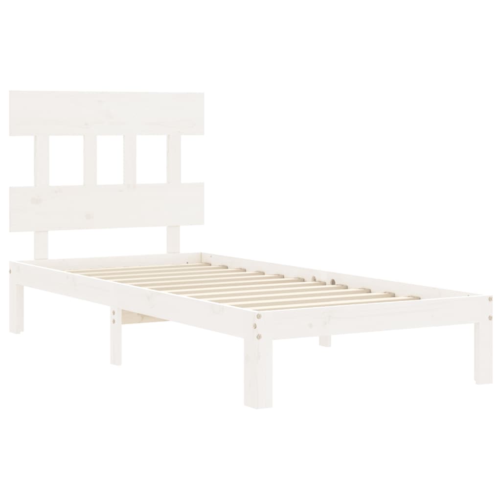 vidaXL Bed Frame without Mattress White 90x200 cm Solid Wood Pine