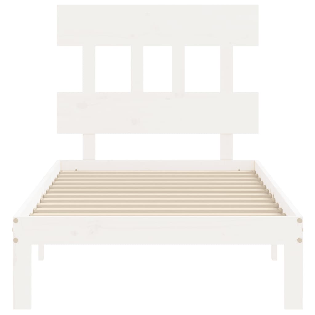 vidaXL Bed Frame without Mattress White 90x200 cm Solid Wood Pine