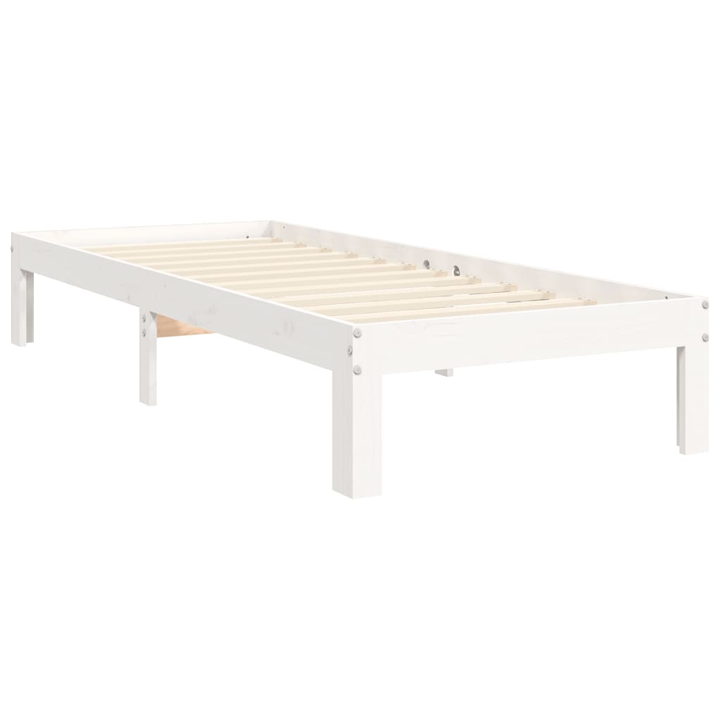 vidaXL Bed Frame without Mattress White 90x200 cm Solid Wood Pine