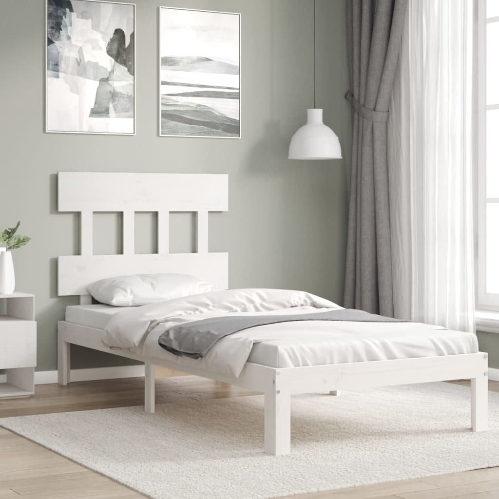 vidaXL Bed Frame without Mattress White 90x200 cm Solid Wood Pine