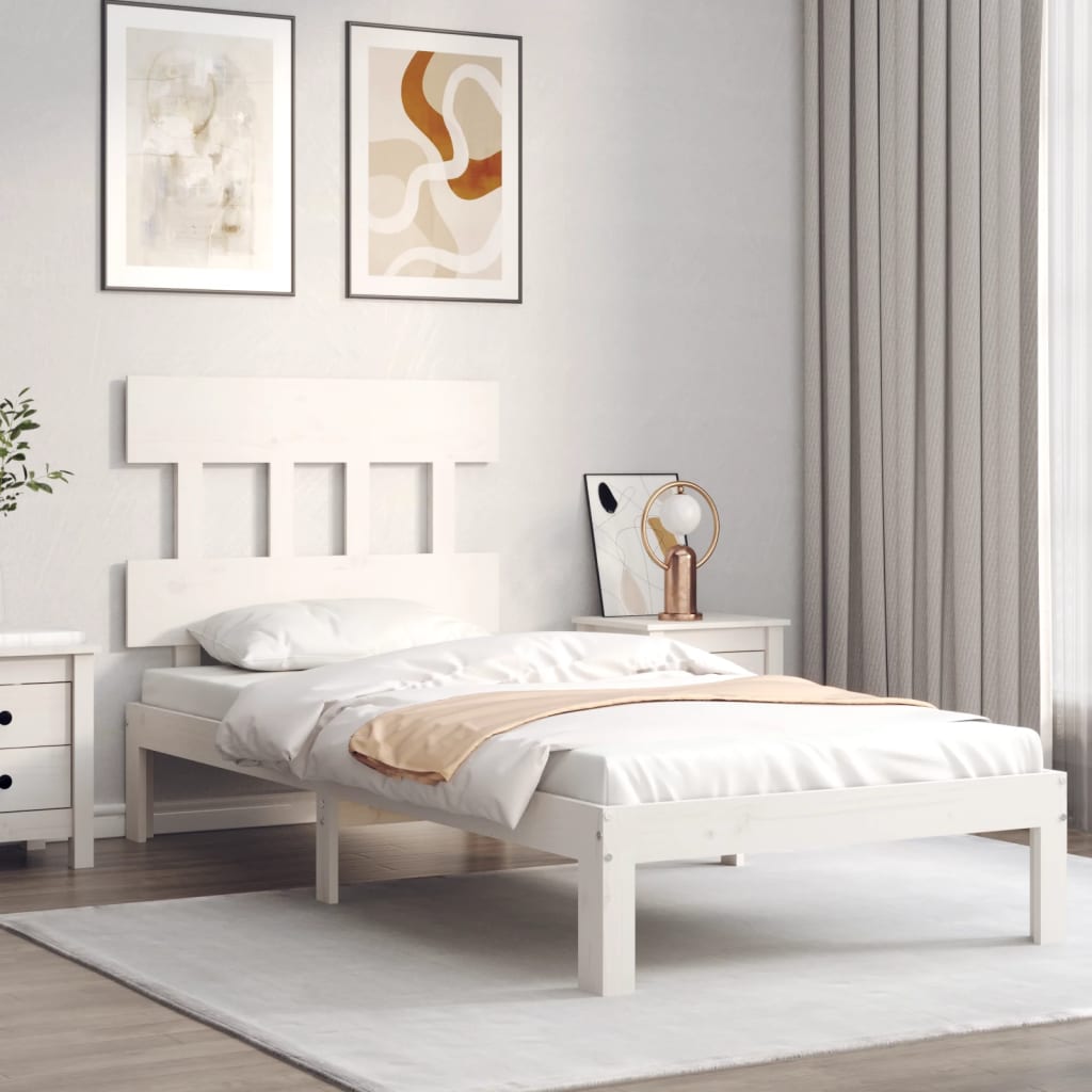 vidaXL Bed Frame without Mattress White 100x200 cm Solid Wood Pine