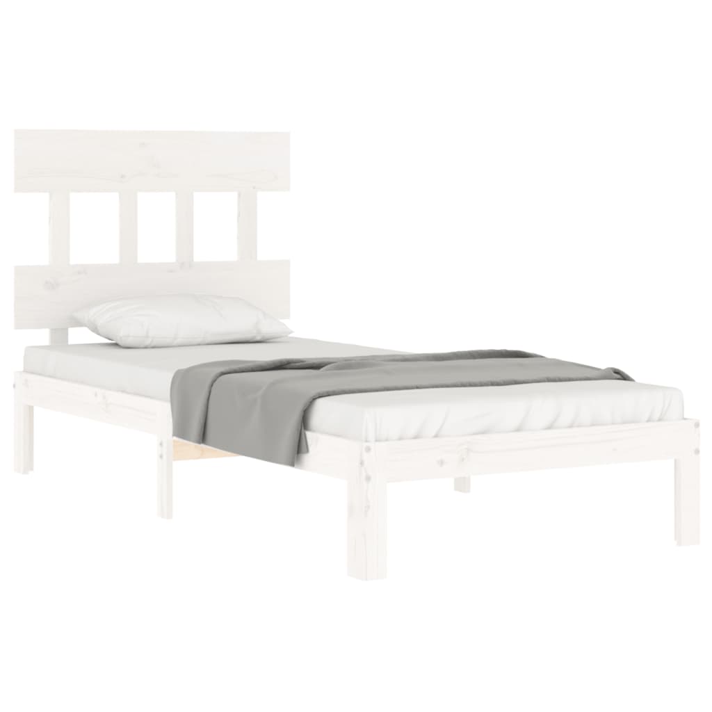 vidaXL Bed Frame without Mattress White 100x200 cm Solid Wood Pine