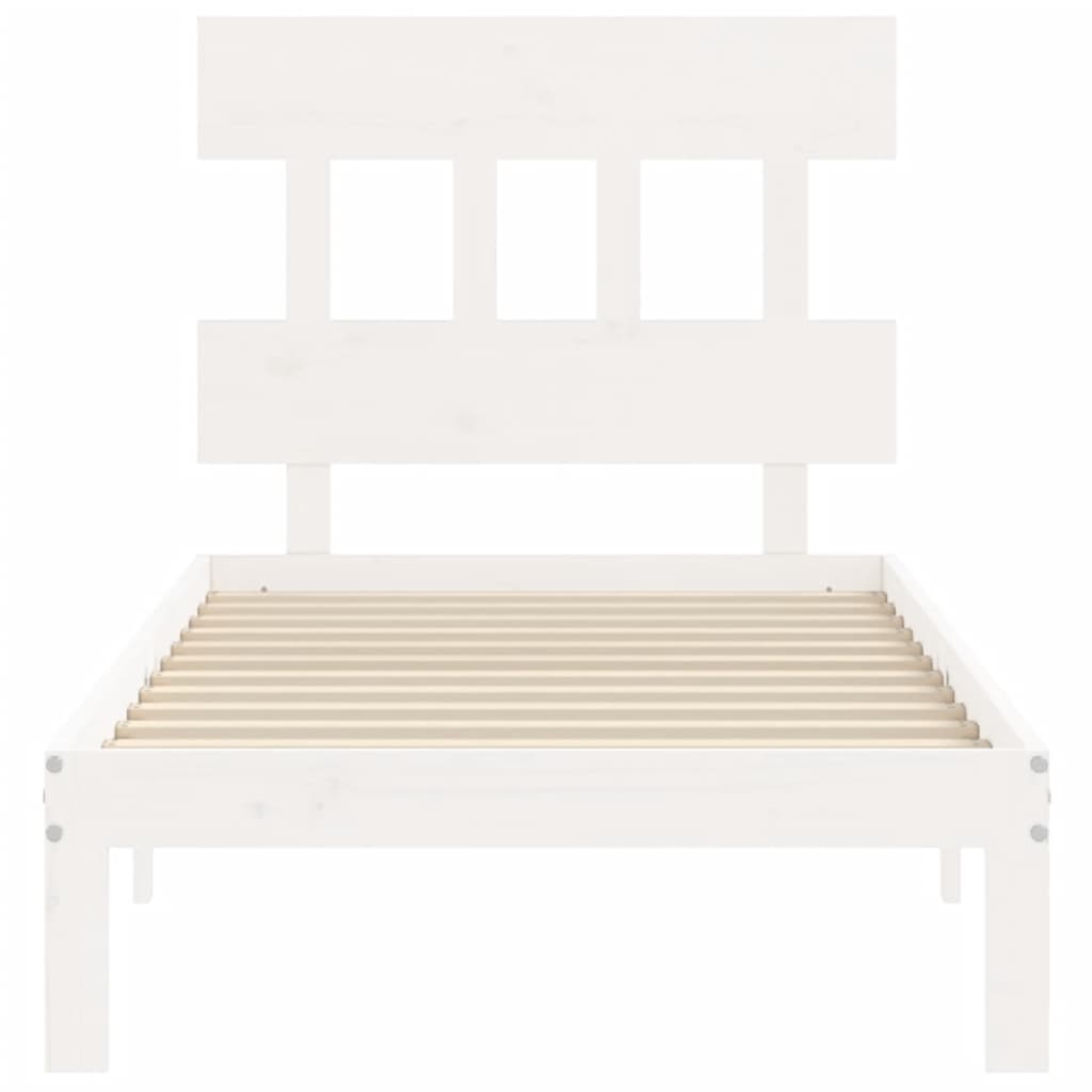 vidaXL Bed Frame without Mattress White 100x200 cm Solid Wood Pine