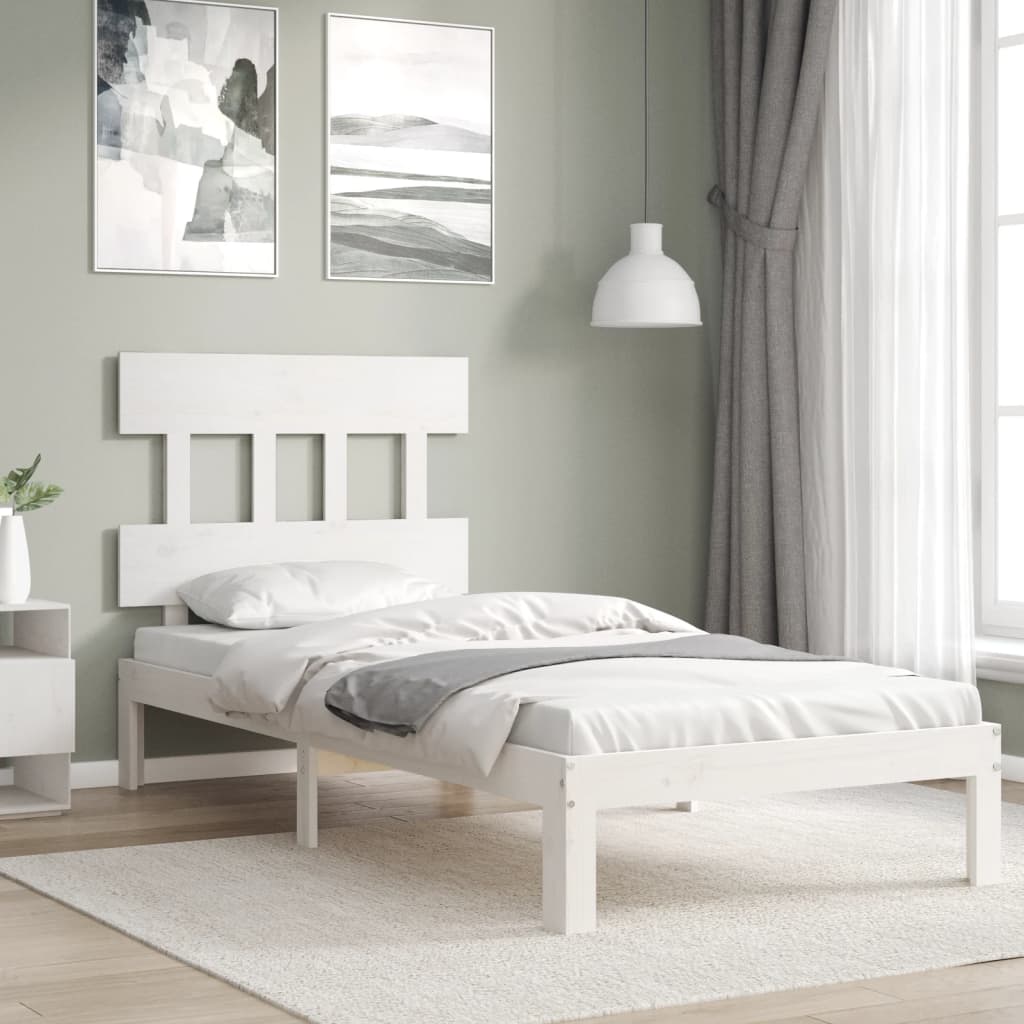 vidaXL Bed Frame without Mattress White 100x200 cm Solid Wood Pine