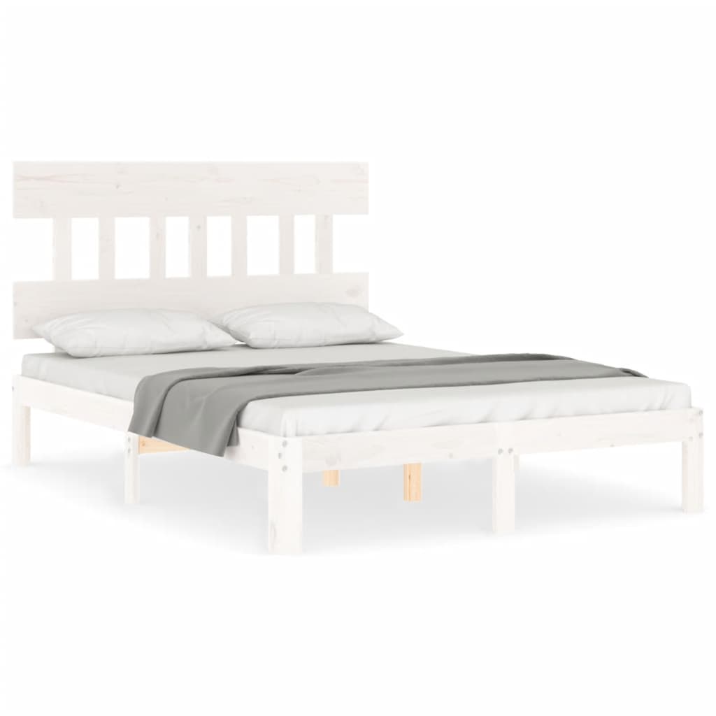 vidaXL Bed Frame without Mattress White 120x200 cm Solid Wood Pine