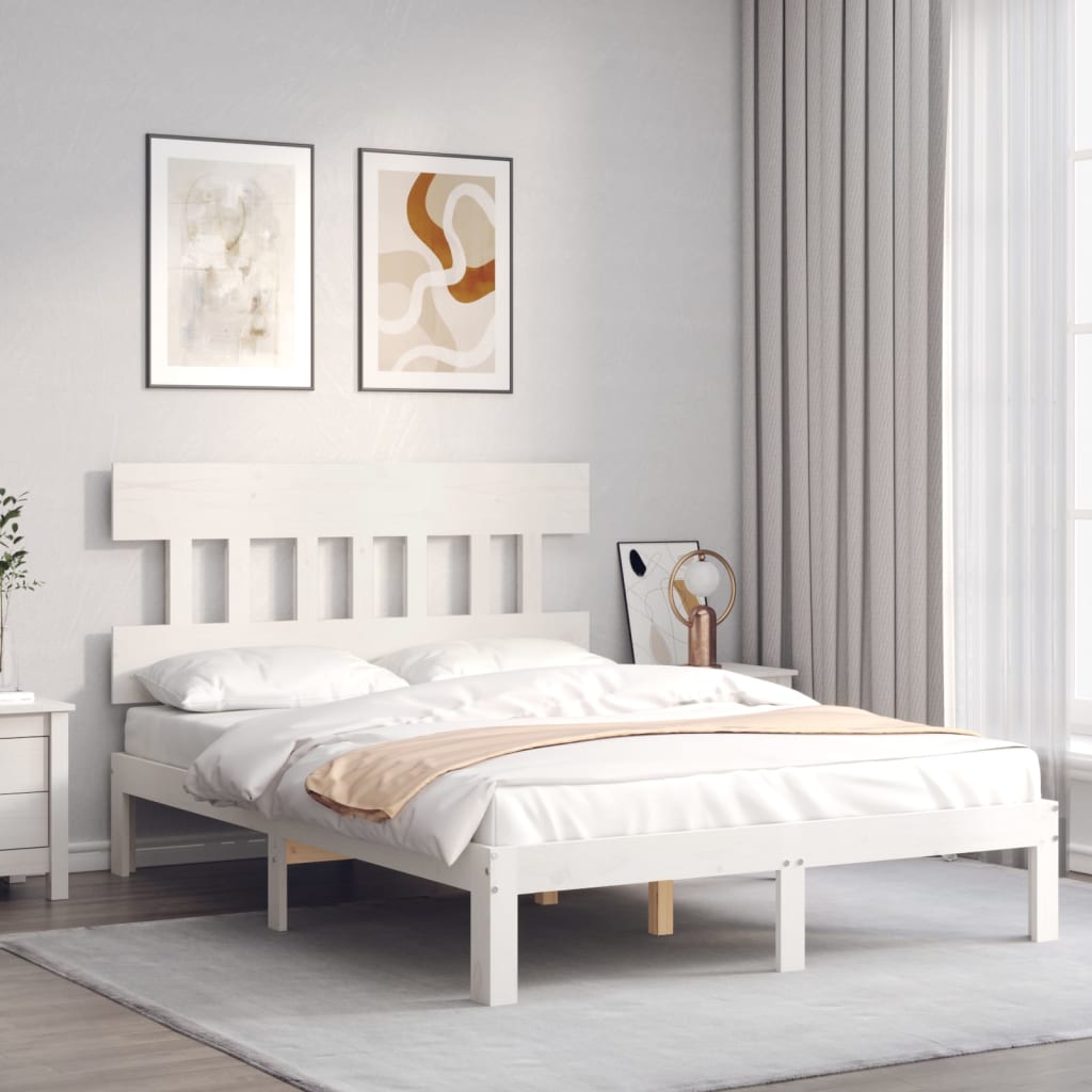 vidaXL Bed Frame without Mattress White 120x200 cm Solid Wood Pine