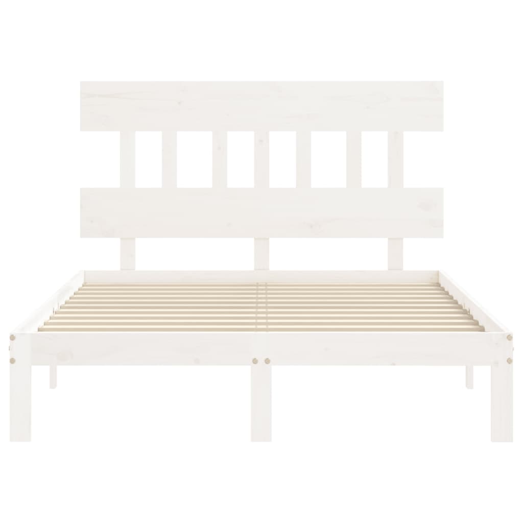 vidaXL Bed Frame without Mattress White 140x200 cm Solid Wood Pine