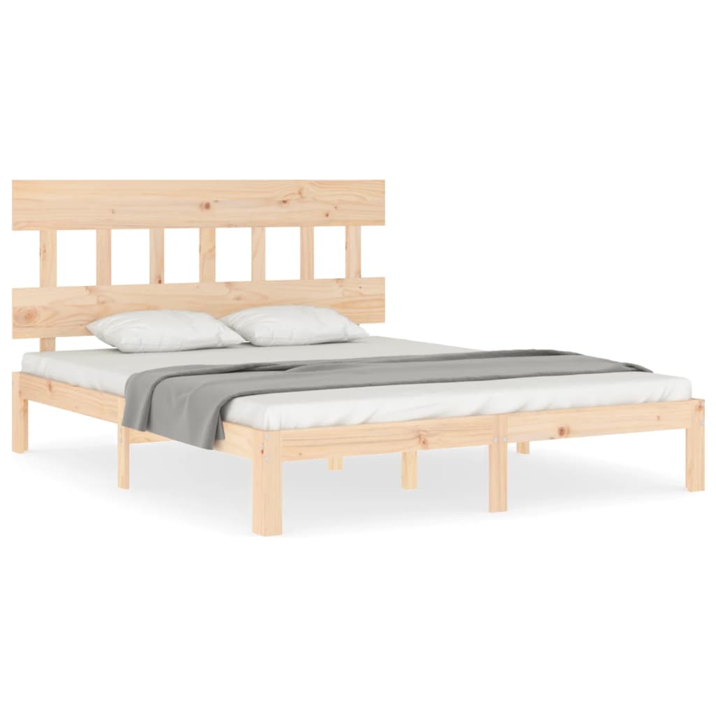 vidaXL Bed Frame without Mattress King Size Solid Wood Pine