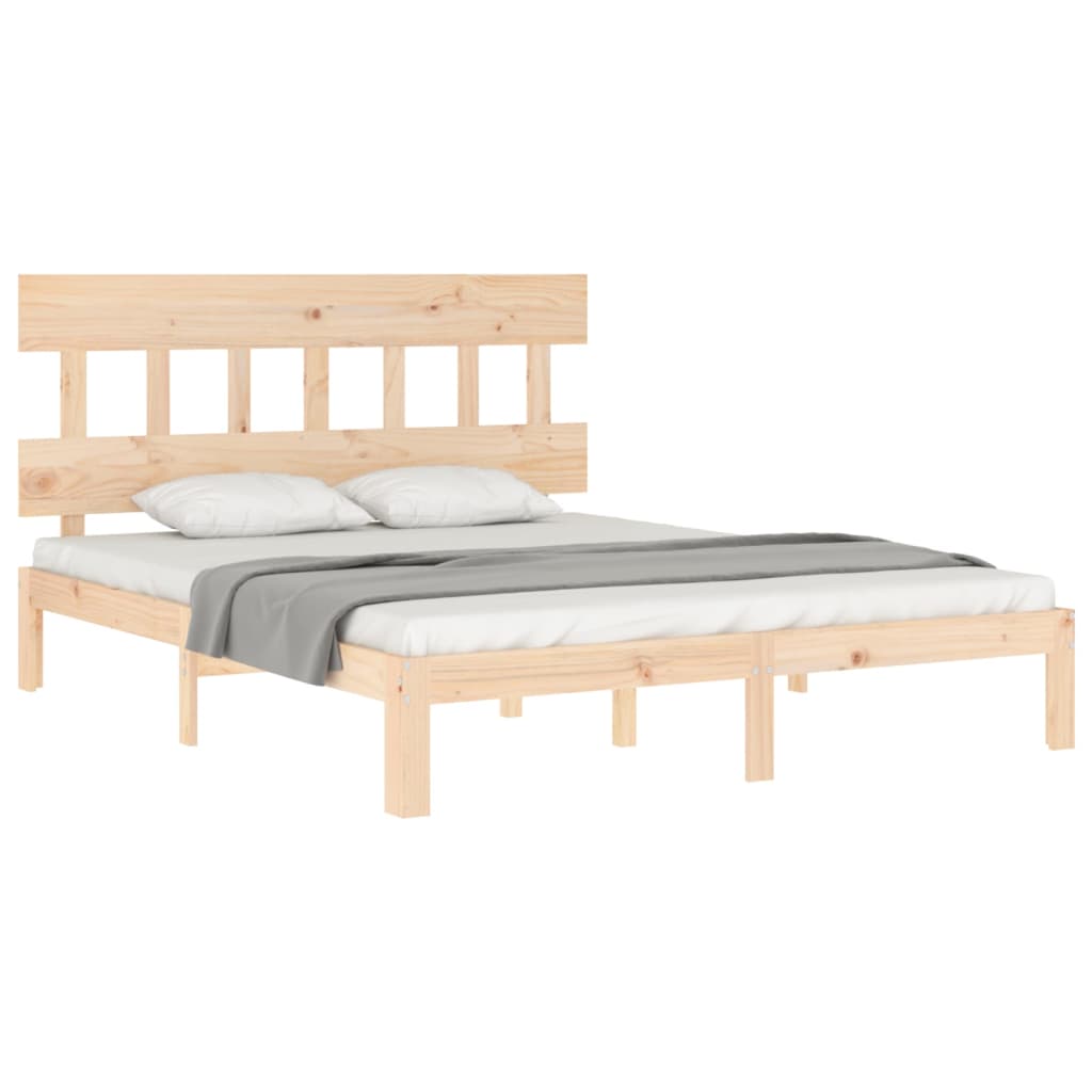 vidaXL Bed Frame without Mattress King Size Solid Wood Pine