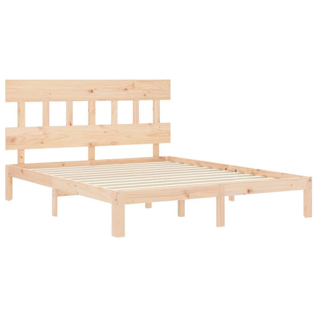 vidaXL Bed Frame without Mattress King Size Solid Wood Pine