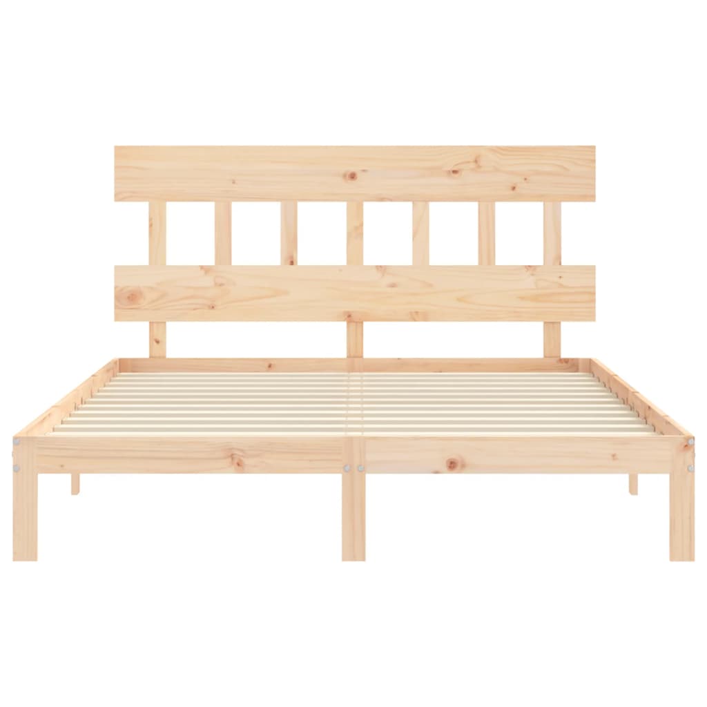 vidaXL Bed Frame without Mattress King Size Solid Wood Pine