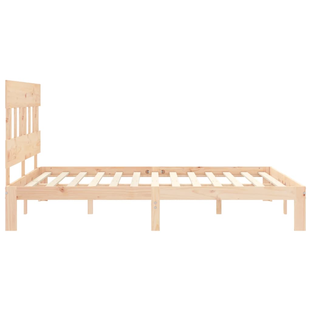 vidaXL Bed Frame without Mattress King Size Solid Wood Pine