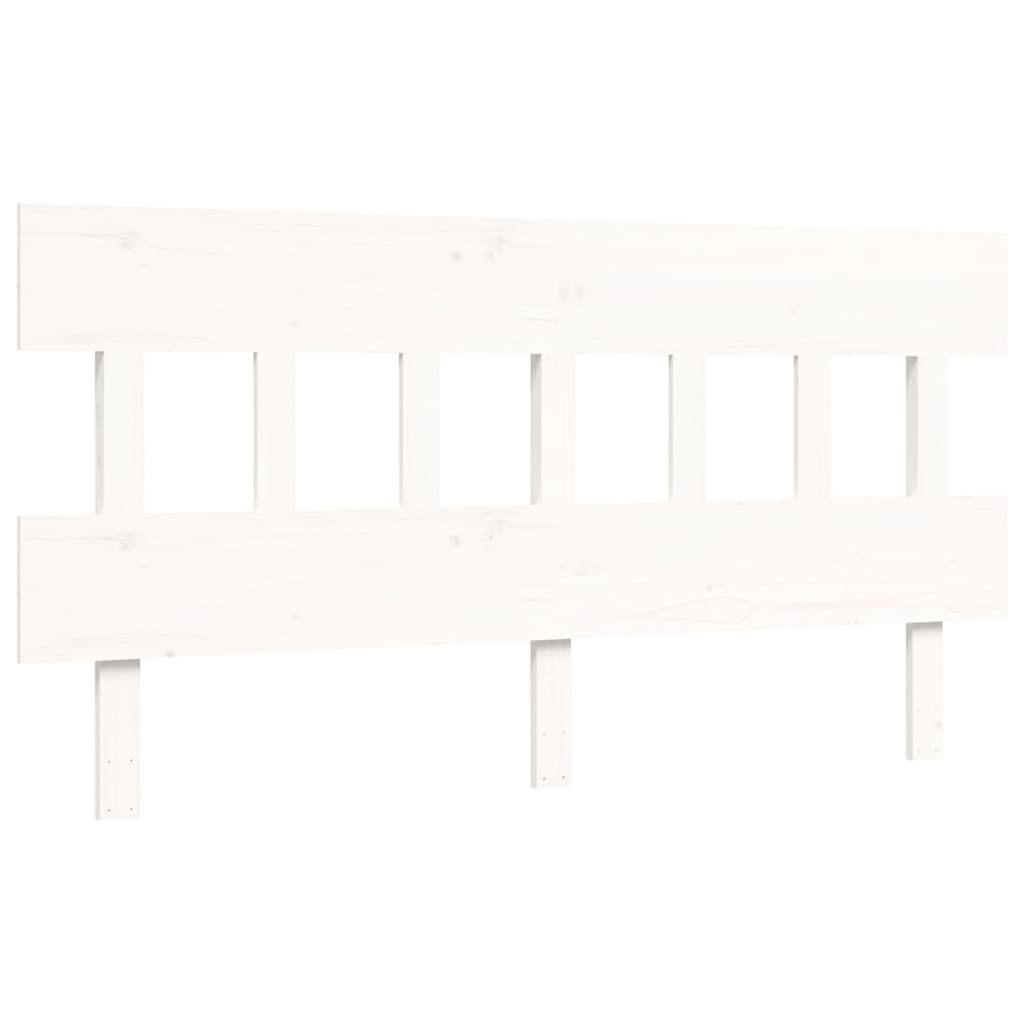 vidaXL Bed Frame without Mattress White King Size Solid Wood Pine