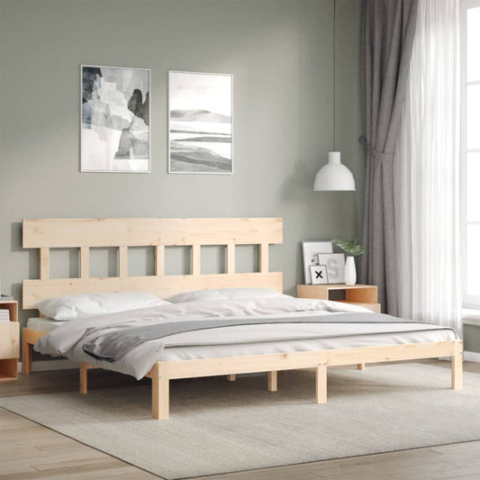 vidaXL Bed Frame without Mattress Super King Size Solid Wood Pine