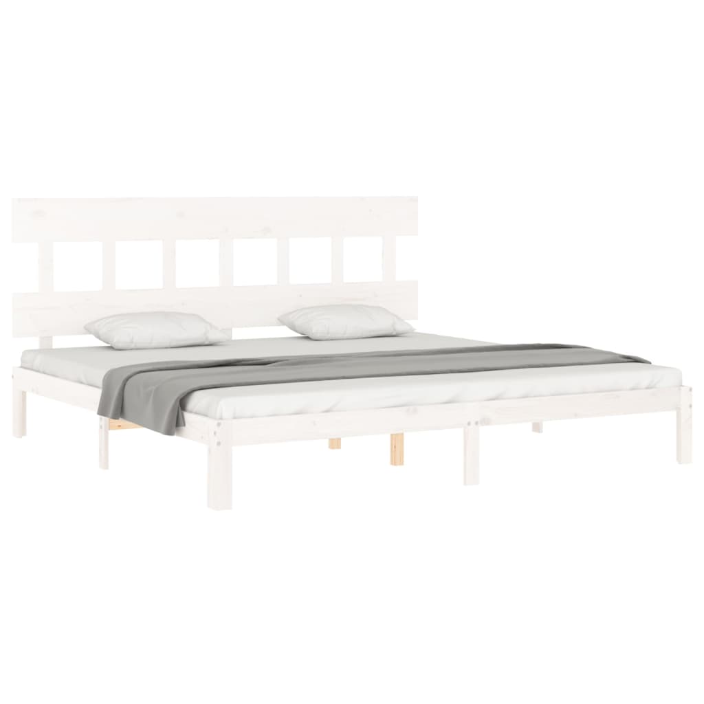 vidaXL Bed Frame without Mattress White 200x200 cm Solid Wood Pine