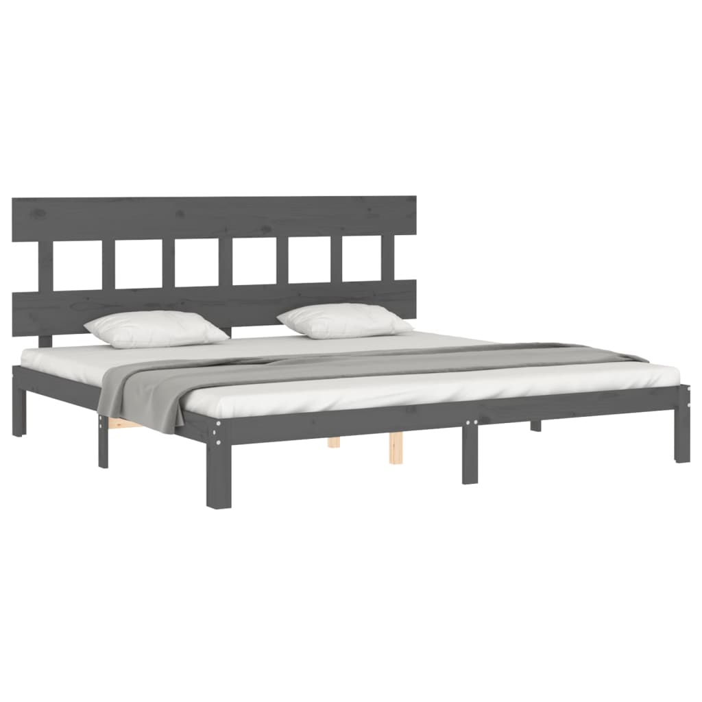 vidaXL Bed Frame without Mattress Grey 200x200 cm Solid Wood Pine