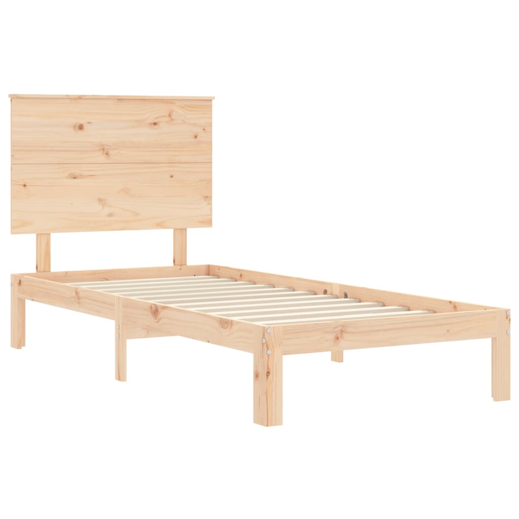 vidaXL Bed Frame without Mattress Small Single Solid Wood Pine