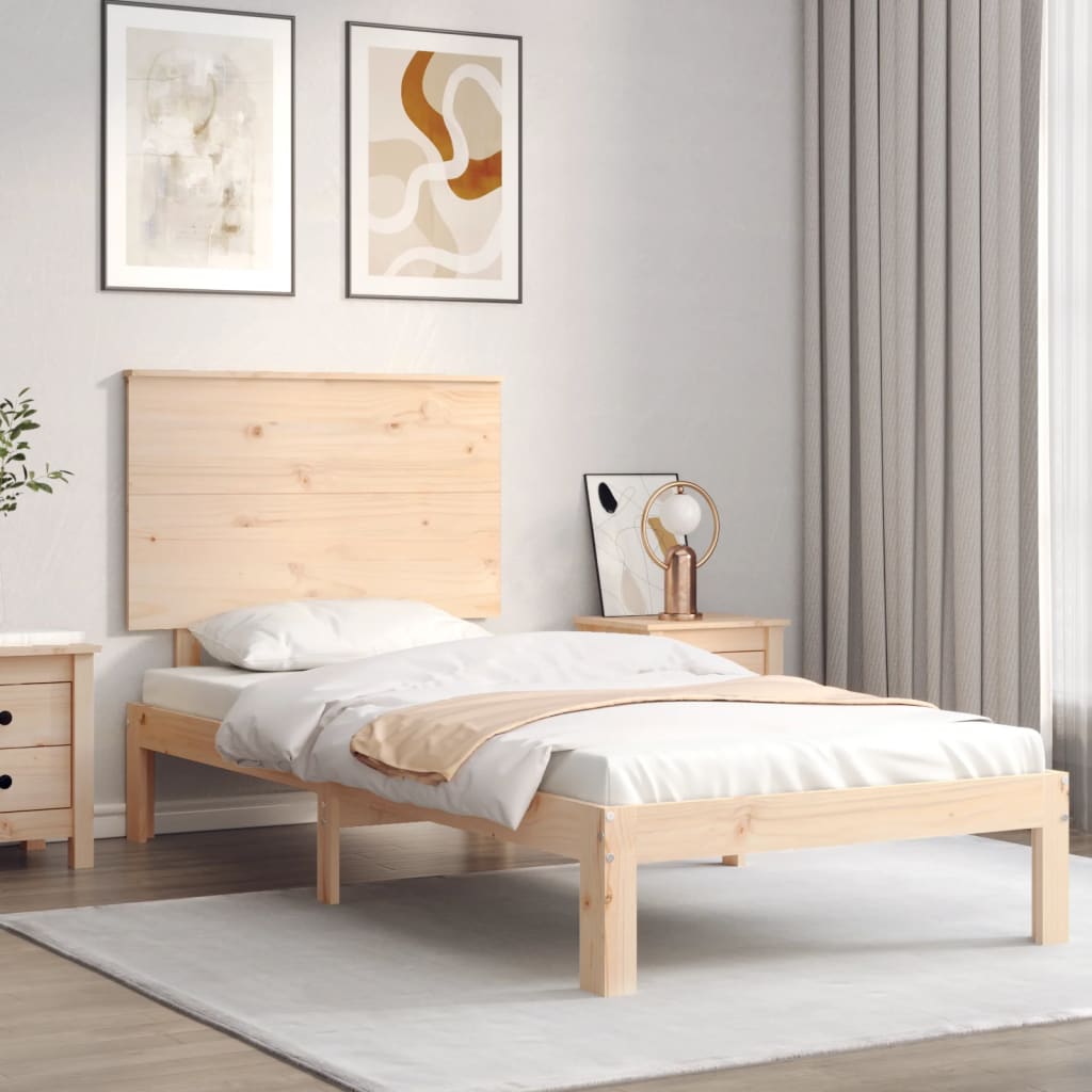 vidaXL Bed Frame without Mattress Small Single Solid Wood Pine