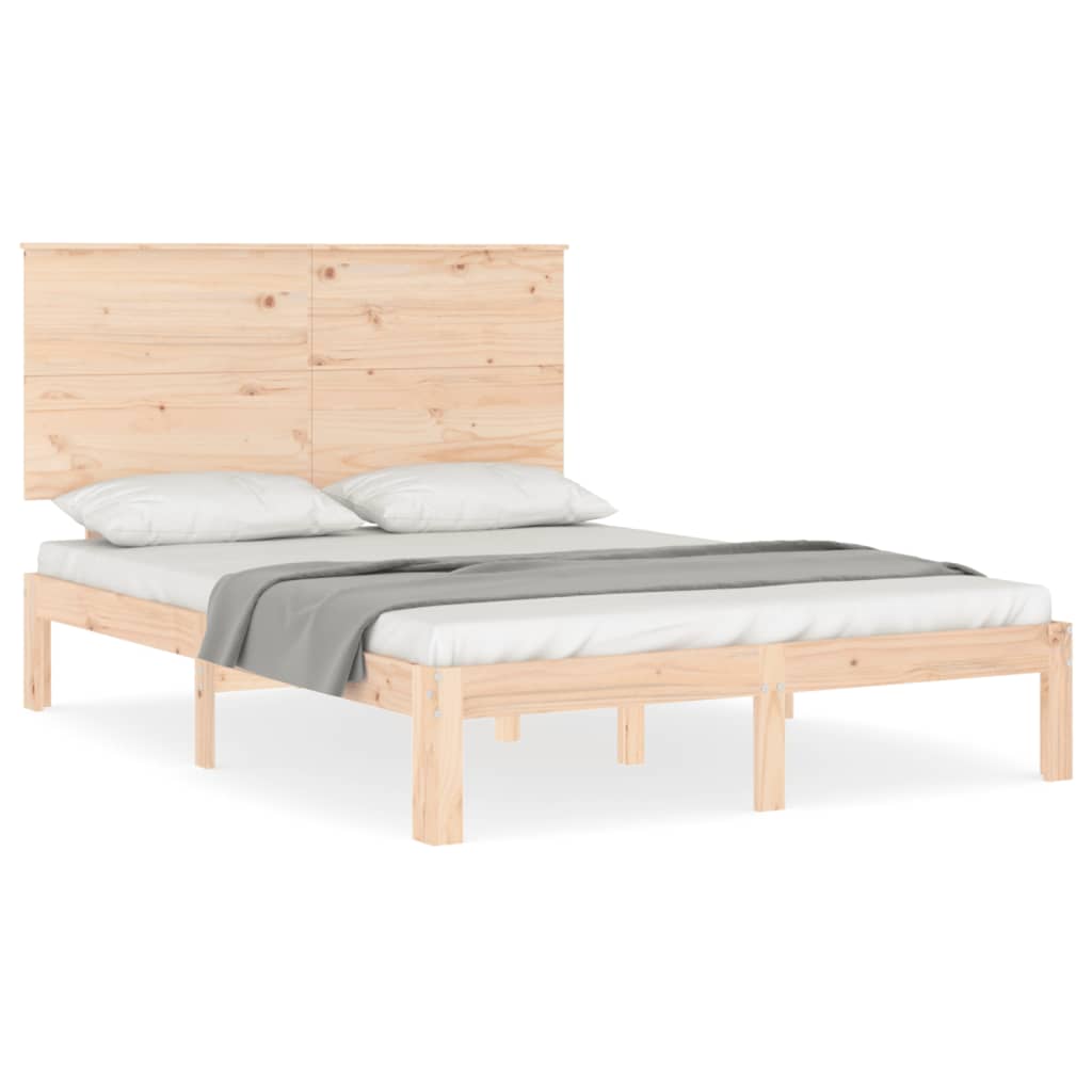 vidaXL Bed Frame without Mattress Small Double Solid Wood Pine