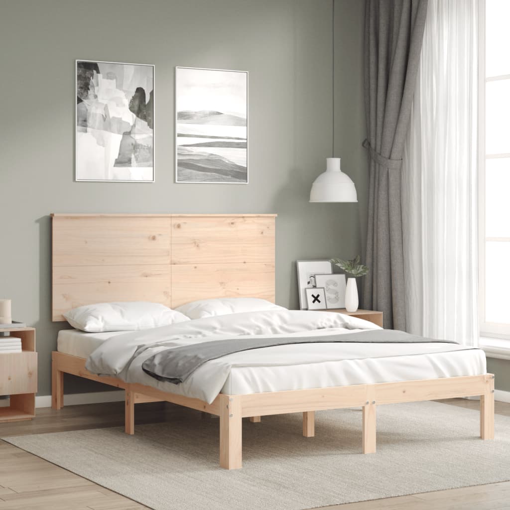 vidaXL Bed Frame without Mattress Small Double Solid Wood Pine