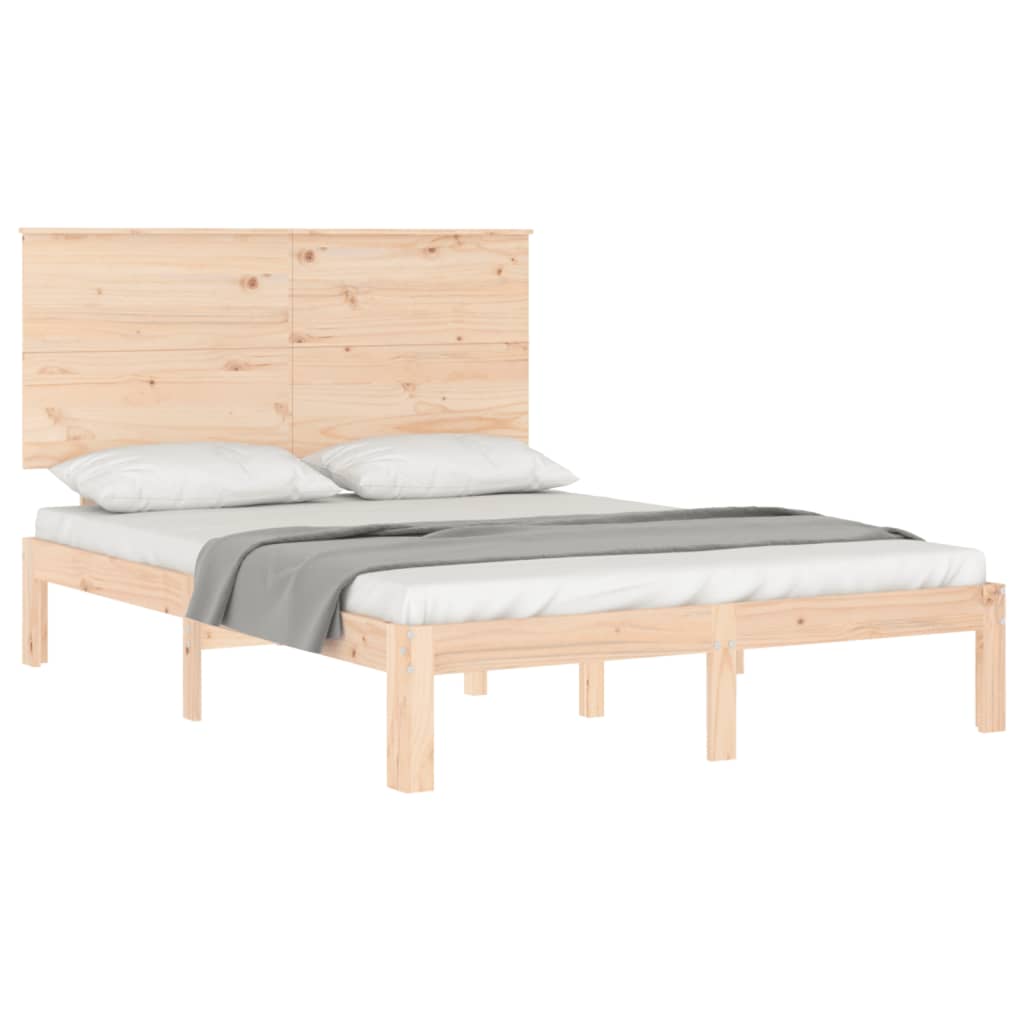 vidaXL Bed Frame without Mattress Small Double Solid Wood Pine