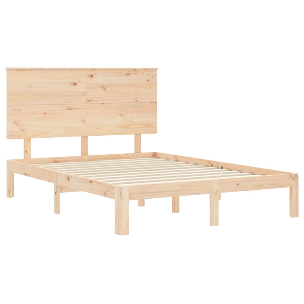 vidaXL Bed Frame without Mattress Small Double Solid Wood Pine