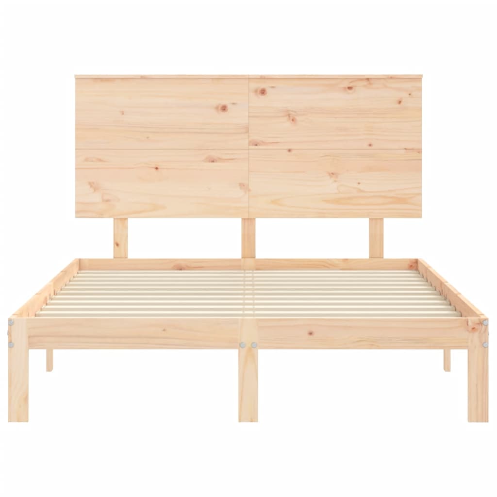 vidaXL Bed Frame without Mattress Small Double Solid Wood Pine