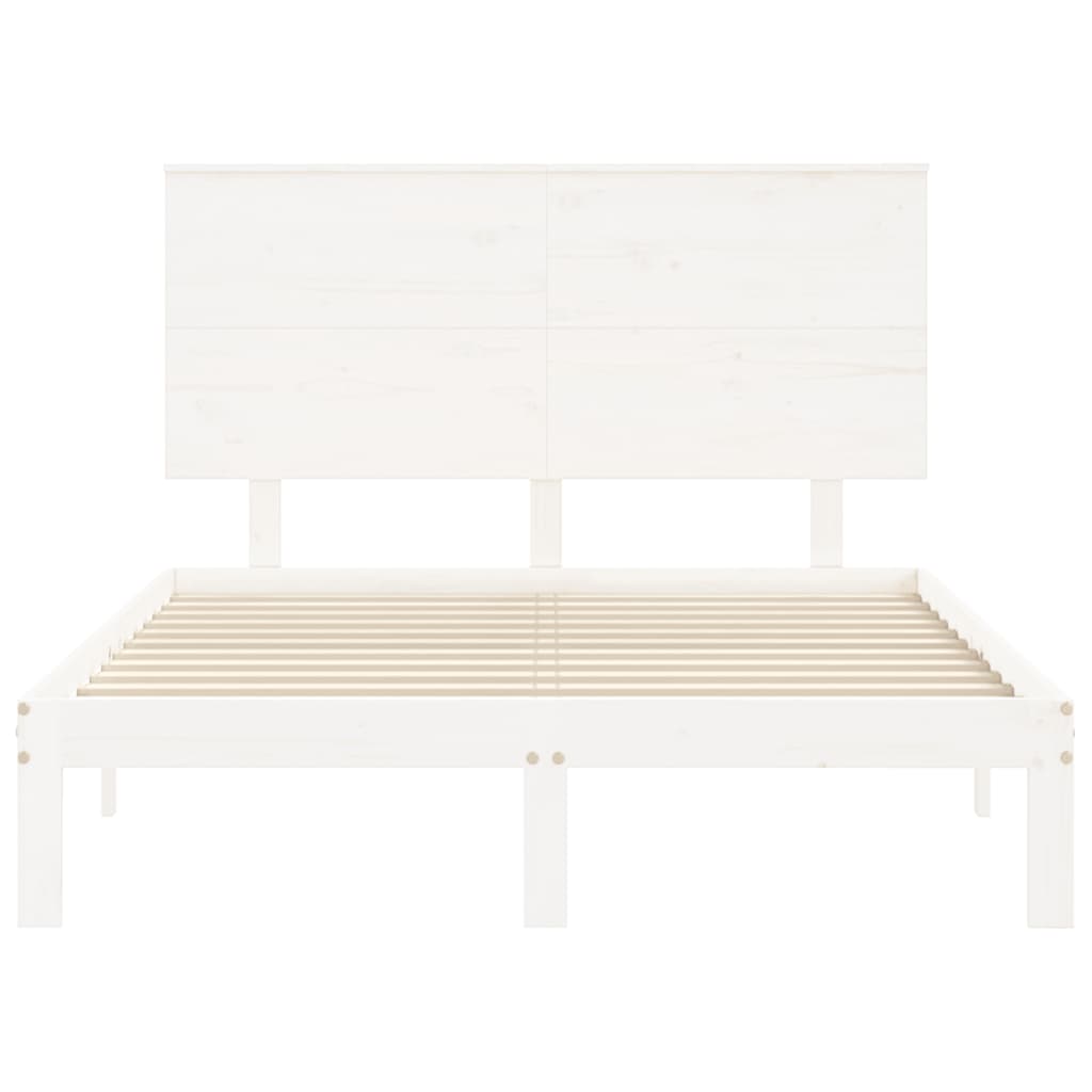 vidaXL Bed Frame without Mattress White 140x190 cm Solid Wood Pine