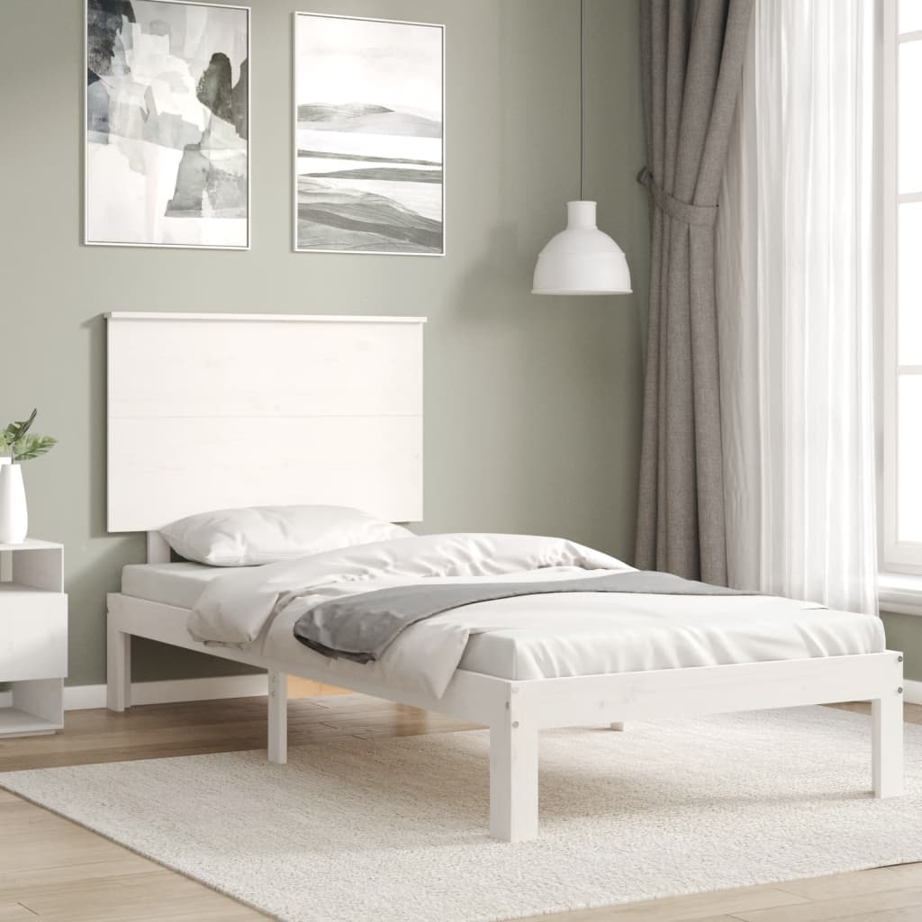 vidaXL Bed Frame without Mattress White 90x200 cm Solid Wood Pine