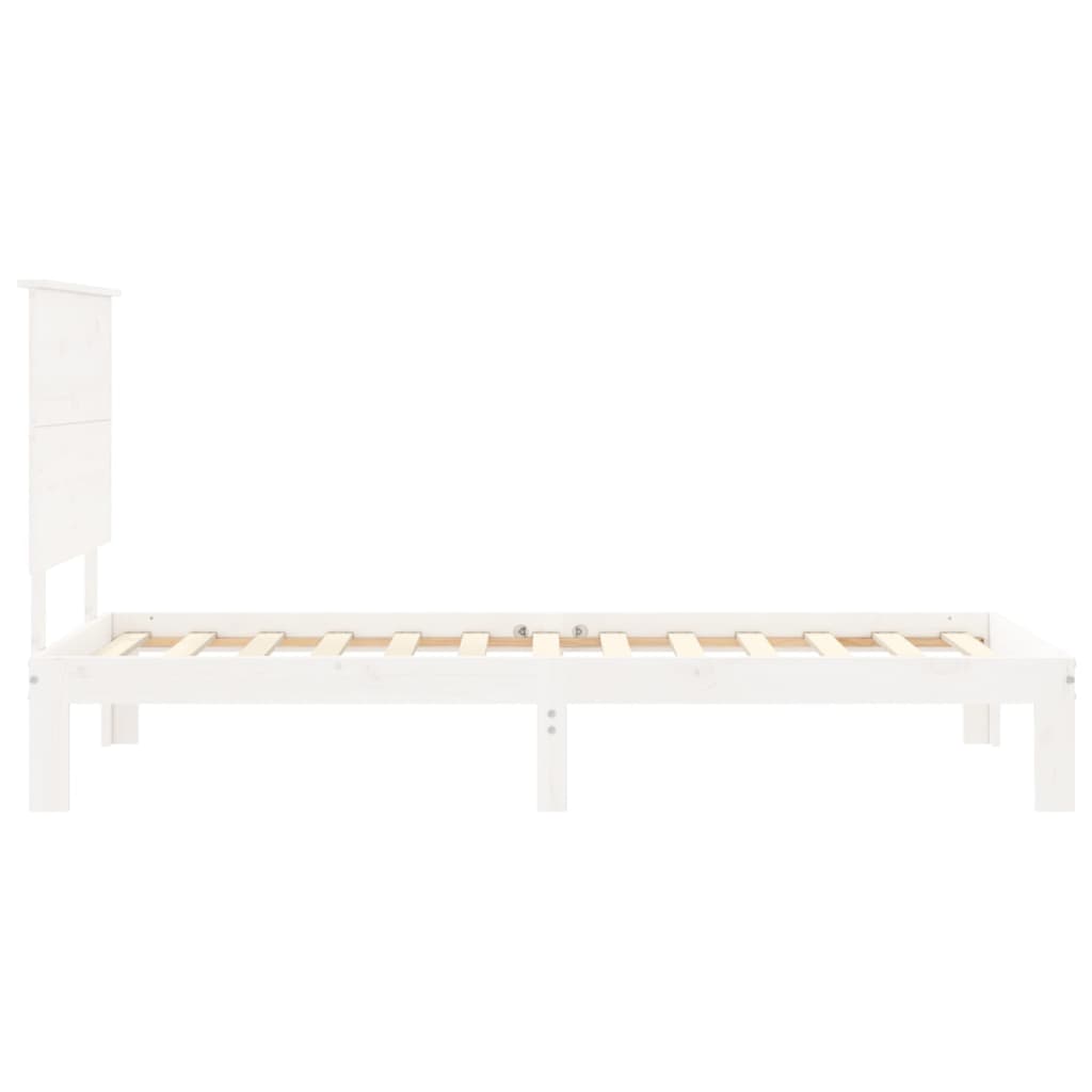 vidaXL Bed Frame without Mattress White 100x200 cm Solid Wood Pine