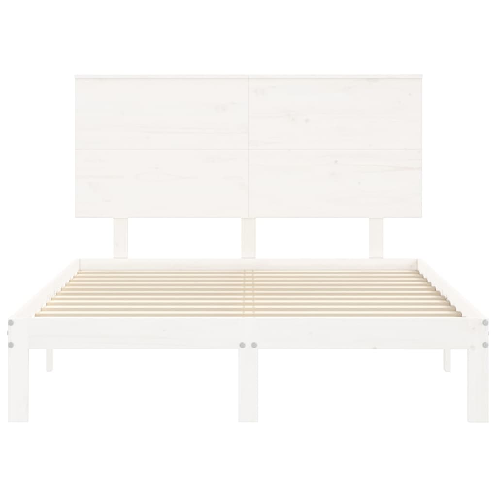 vidaXL Bed Frame without Mattress White 140x200 cm Solid Wood Pine