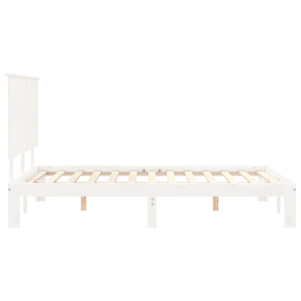 vidaXL Bed Frame without Mattress White 140x200 cm Solid Wood Pine