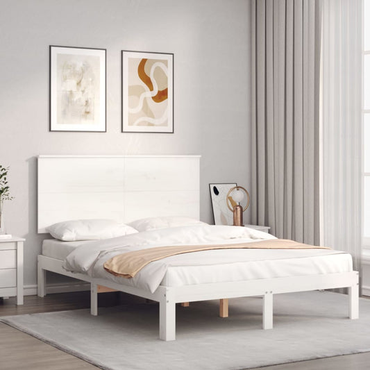 vidaXL Bed Frame without Mattress White 140x200 cm Solid Wood Pine