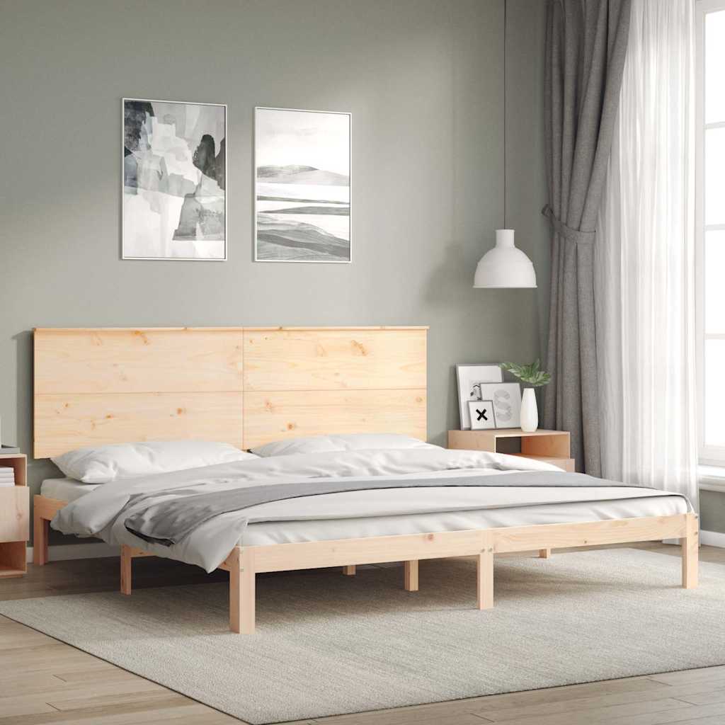Bed Frame without Mattress Super King Size Solid Wood Pine