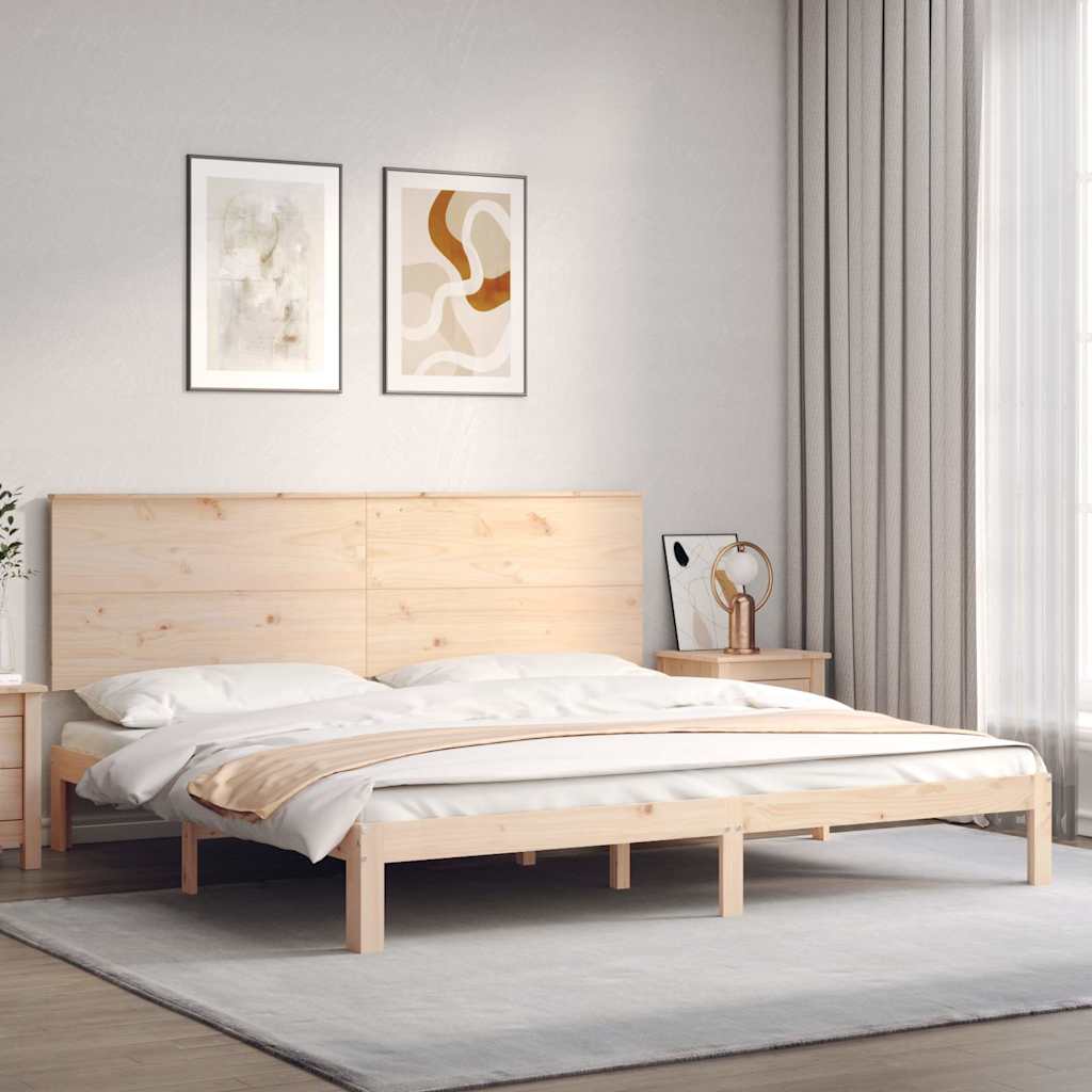 Bed Frame without Mattress Super King Size Solid Wood Pine