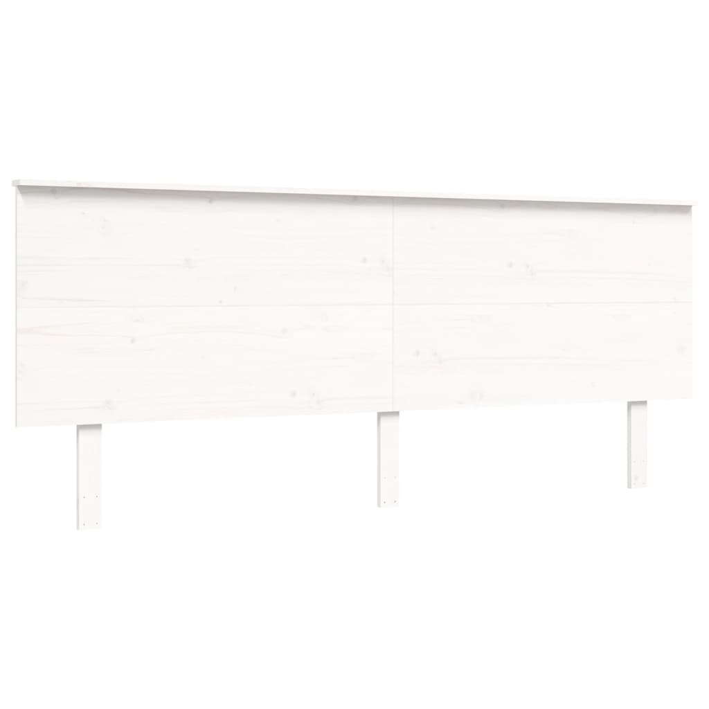 vidaXL Bed Frame without Mattress White Super King Size Solid Wood Pine