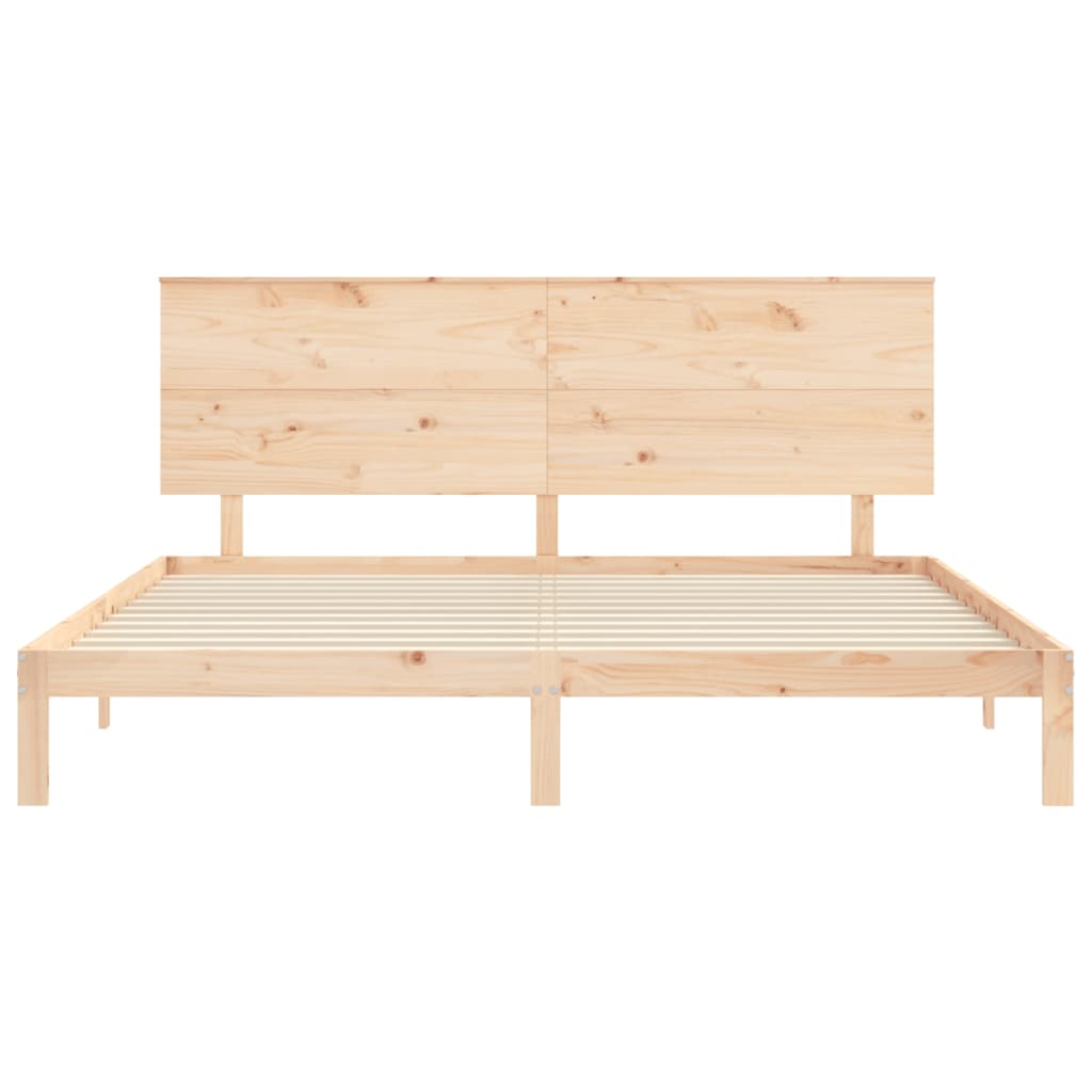 Bed Frame without Mattress 200x200 cm Solid Wood Pine
