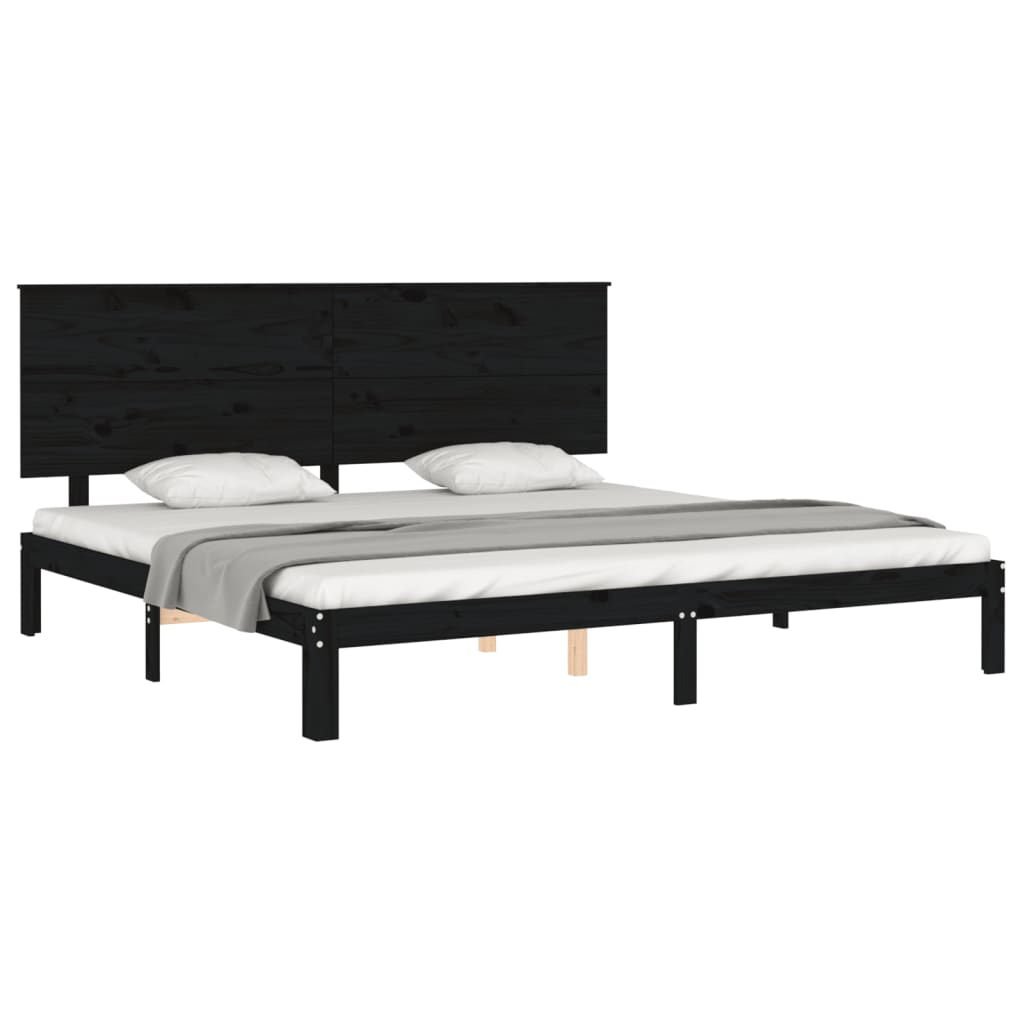 vidaXL Bed Frame without Mattress Black 200x200 cm Solid Wood Pine