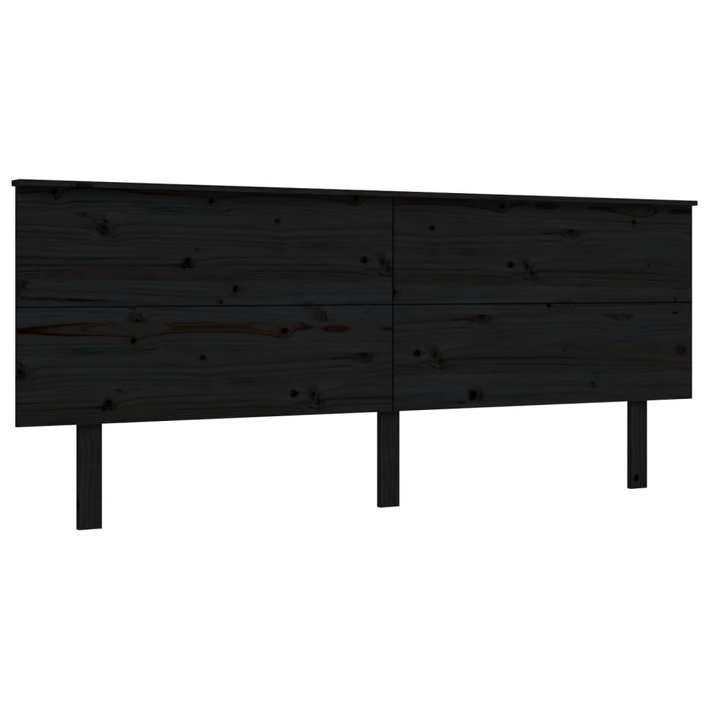 vidaXL Bed Frame without Mattress Black 200x200 cm Solid Wood Pine