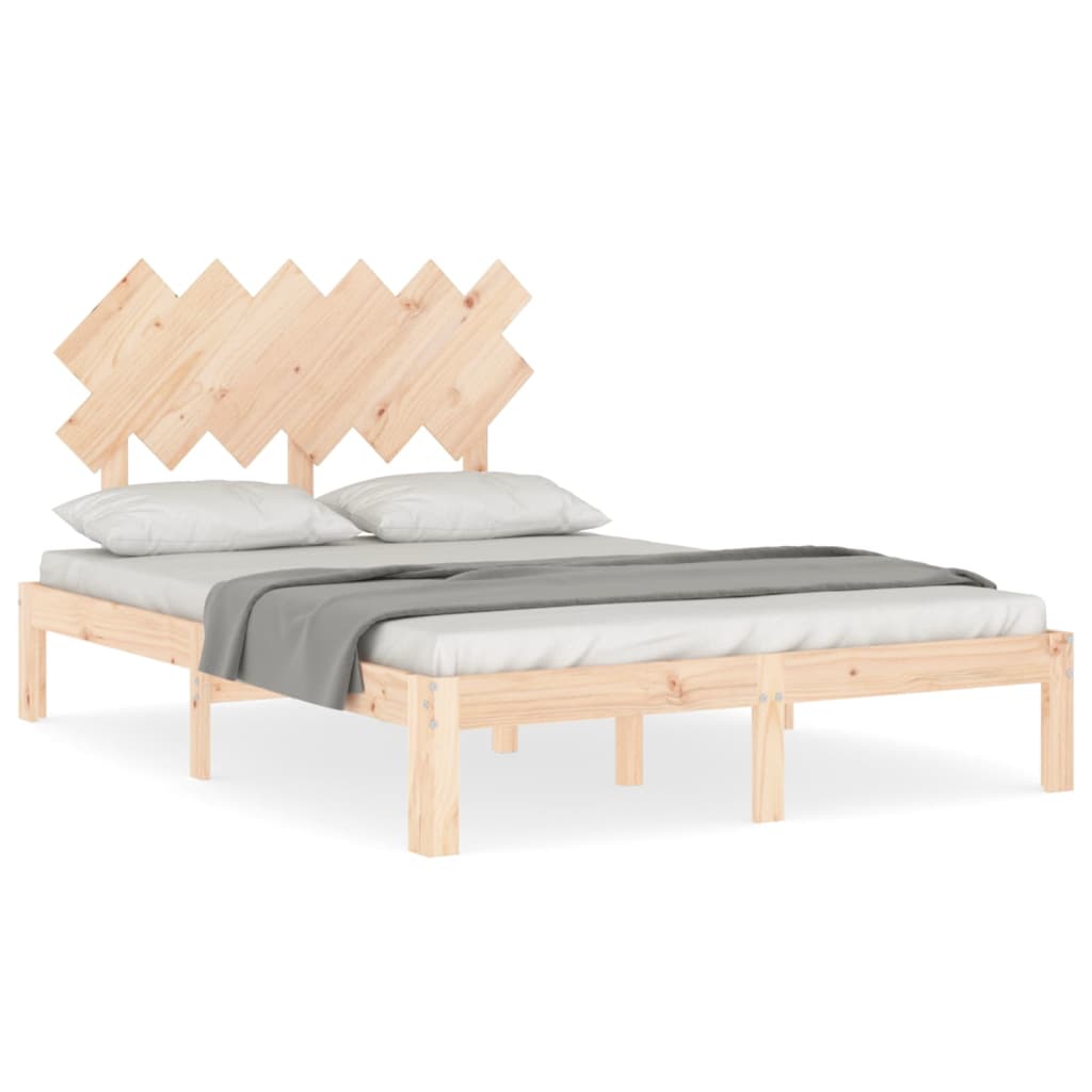 vidaXL Bed Frame without Mattress Small Double Solid Wood Pine