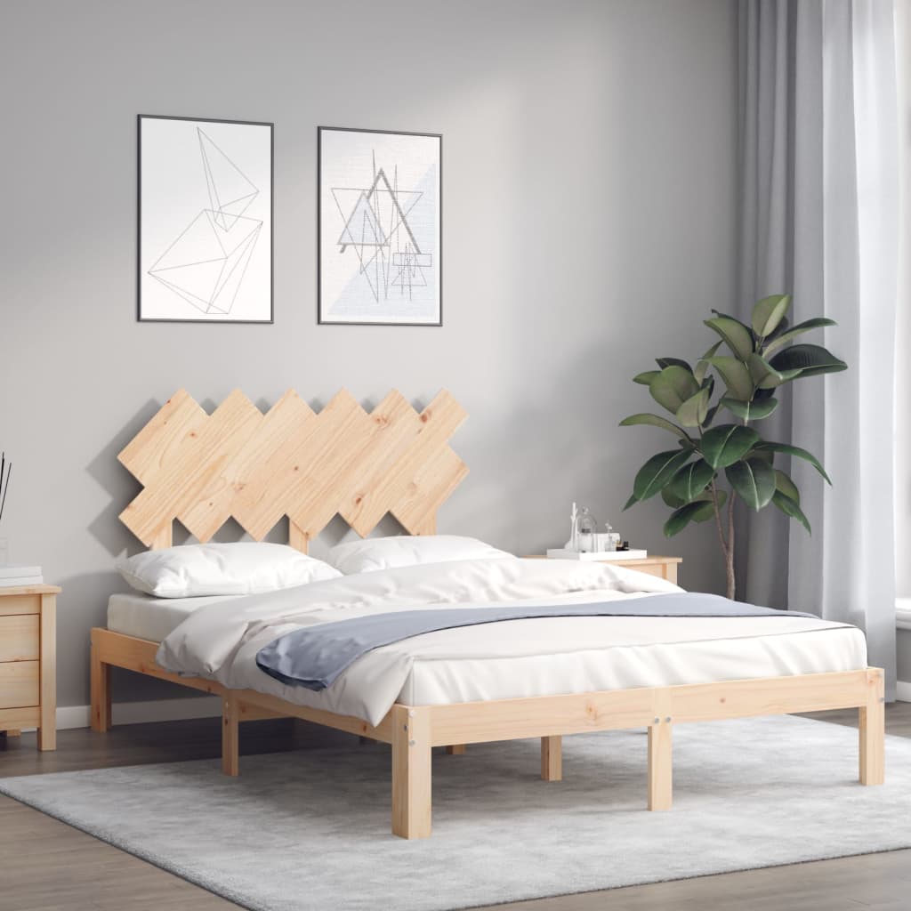 vidaXL Bed Frame without Mattress Small Double Solid Wood Pine